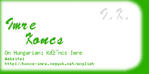 imre koncs business card